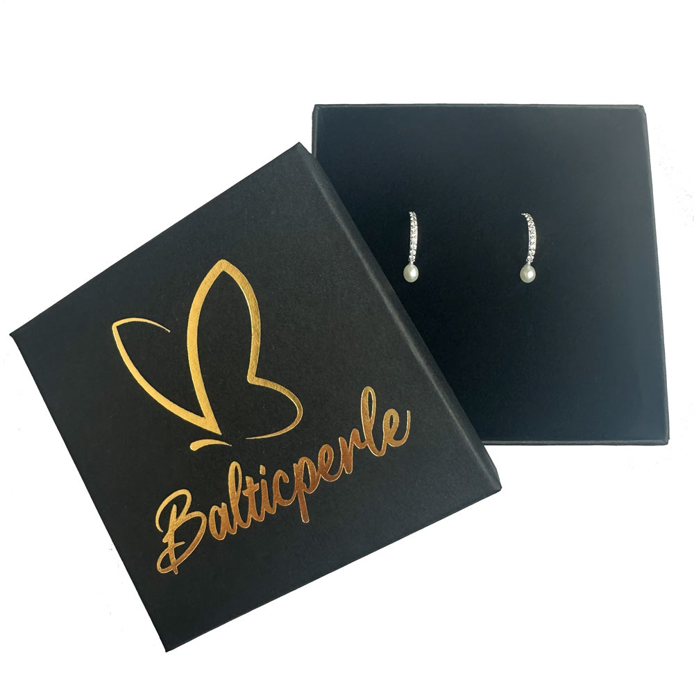 Perlen Creolen 925 Silber Poel