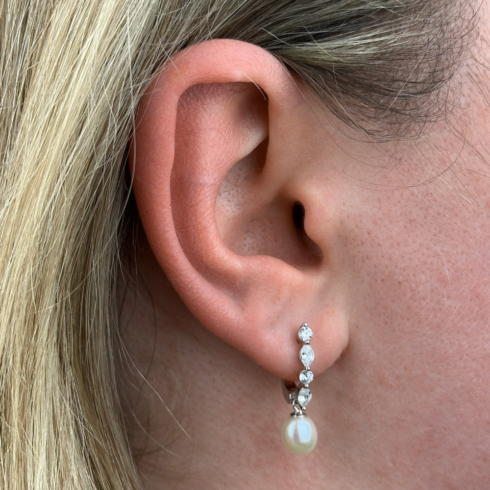 Perlen Ohrringe 925 Silber Liepaja