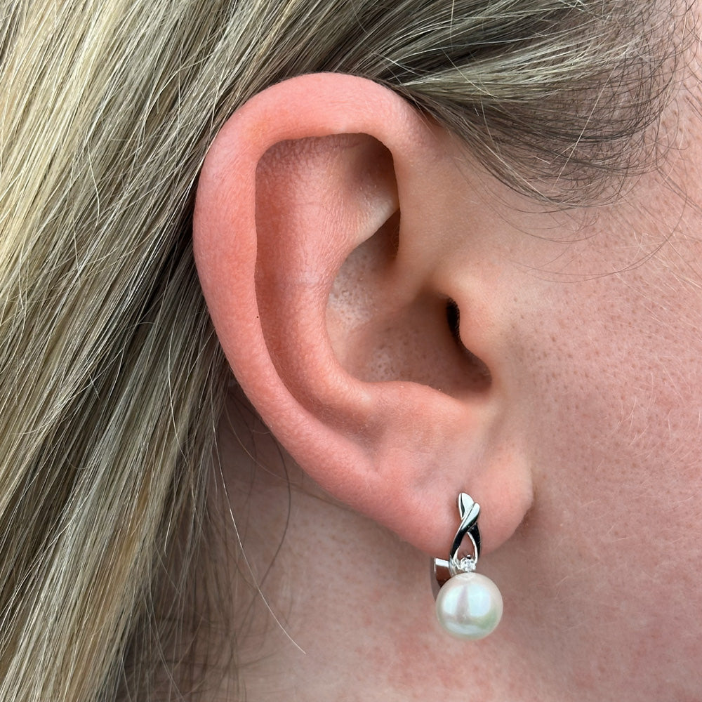 Perlen Ohrringe 925 Silber Palanga