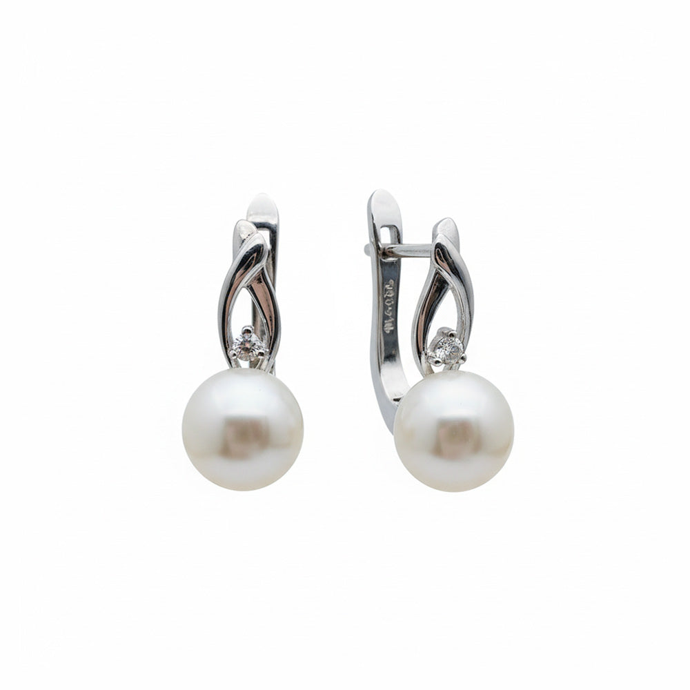 Perlen Ohrringe 925 Silber Palanga