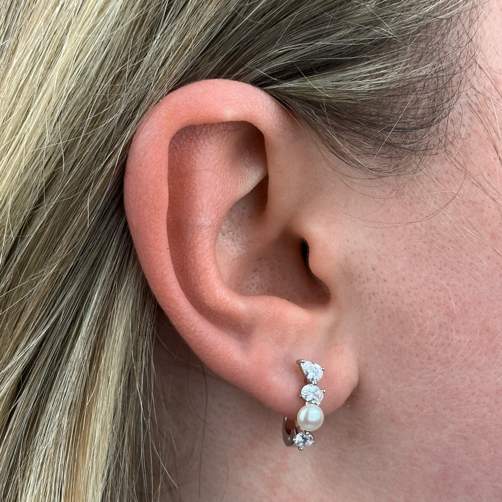 Perlen Ohrringe 925 Silber Rehna