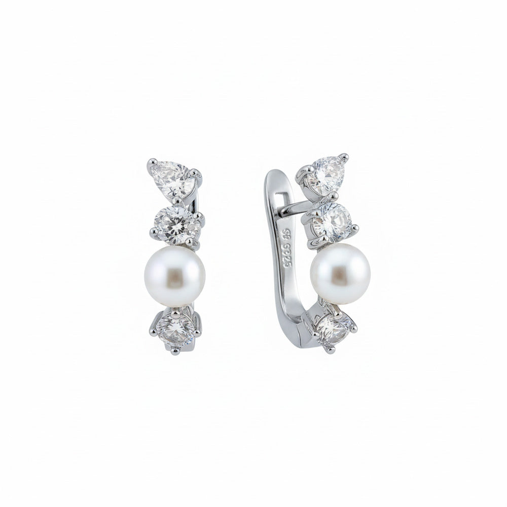 Perlen Ohrringe 925 Silber Rehna